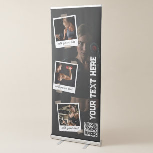 Professional 4 Photo Business Banner QR Code Text