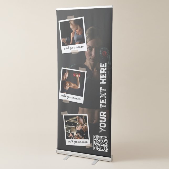 Professional 4 Photo Business Banner QR Code Text (3/4)