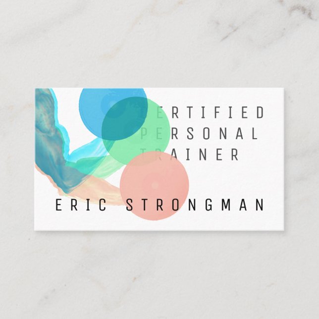 Professional abstract art weight lifting business card (Front)