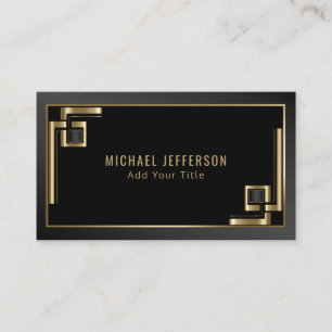 Professional Abstract Black and Gold Design Business Card