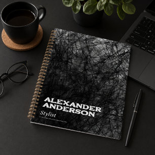Professional Abstract Minimal Black Scribble Planner