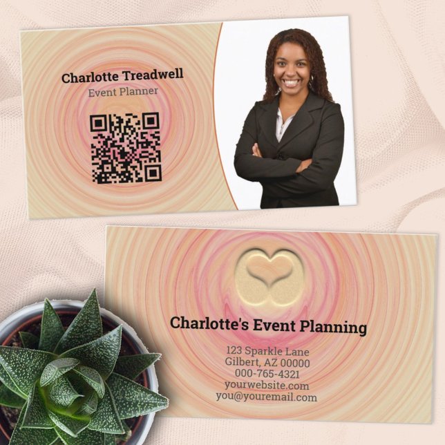 Professional Abstract SandSpiral QR Code Template Business Card (Creator Uploaded)