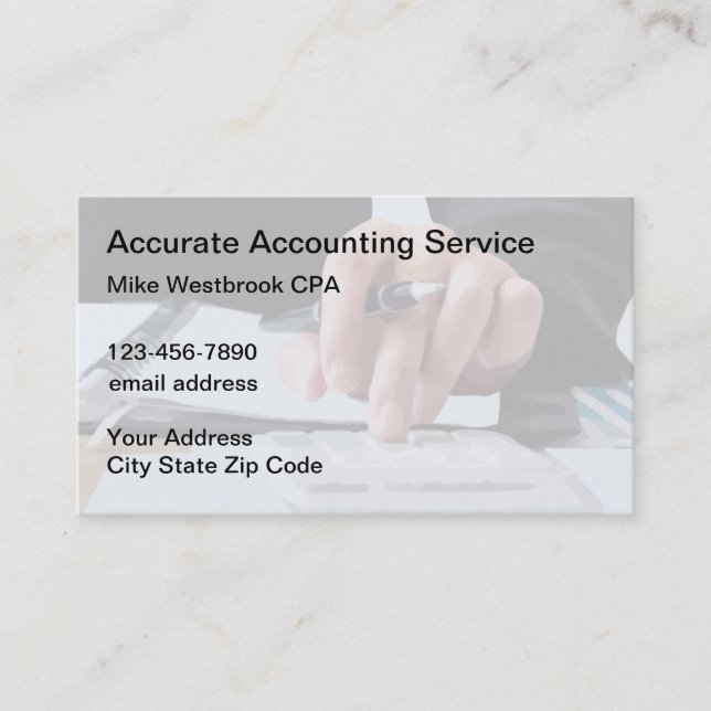 Professional Accountant Classic Business Cards (Front)