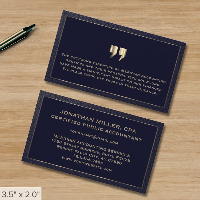 Professional Accountant Client Testimonial Business Card (Creator Uploaded)