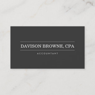 Professional Accountant Dark Grey Business Card
