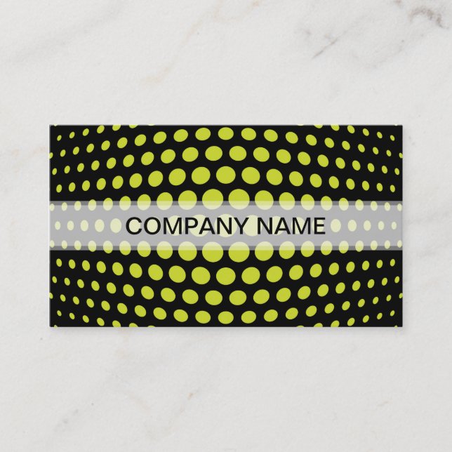 Professional Acid green Polka Dot Pattern Business Card (Front)