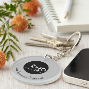 PROFESSIONAL ADD OWN LOGO GRAY BUSINESS MERCH KEY RING