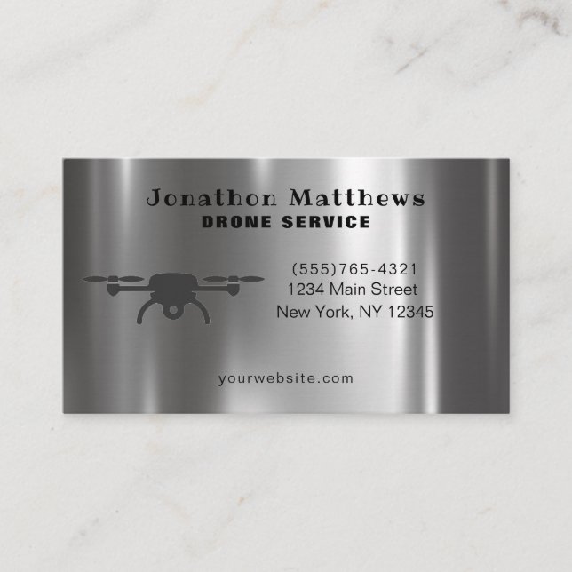 Professional Aerial Drone Photography Service Business Card (Front)