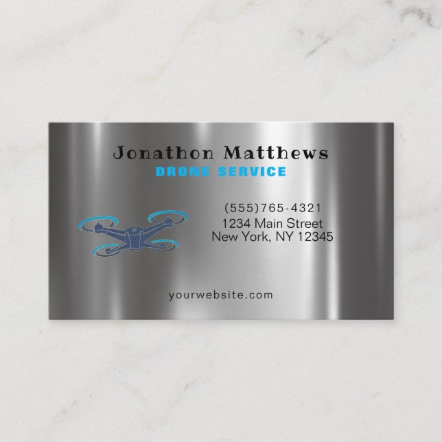 Professional Aerial Drone Service Business Card (Front)