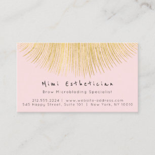 Professional Aesthetician  Lashes  Gold Rose Powde Appointment Card
