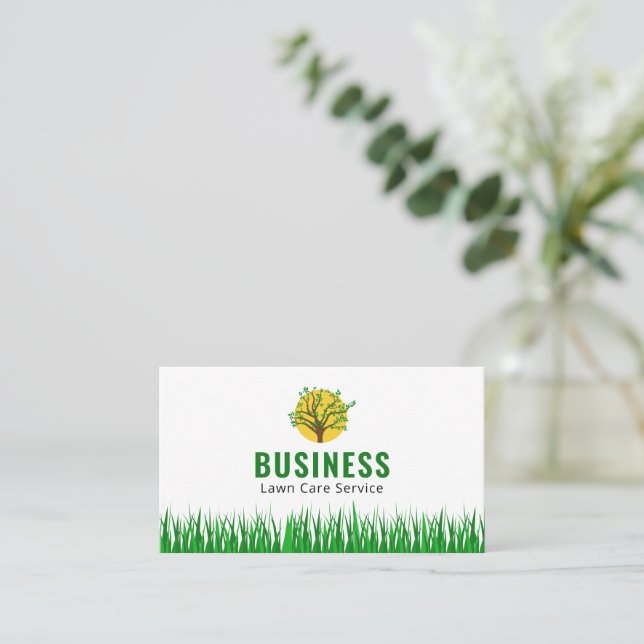 Professional & Affordable Lawn Care High Quality Business Card (Standing Front)