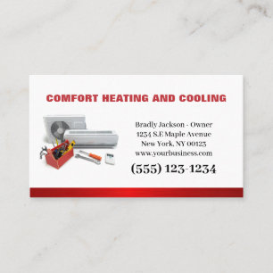 Professional Air Conditioning Heating Service Business Card