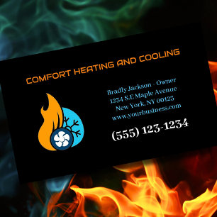 Professional Air Conditioning Heating Service Business Card
