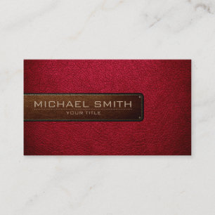 Professional Alabama crimson Leather Look Business Card