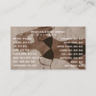 Professional and Chic for Brazilian & Body Waxing  Business Card