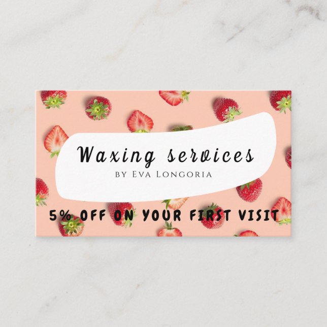 Professional and Chic for Brazilian & Body Waxing  Business Card (Front)