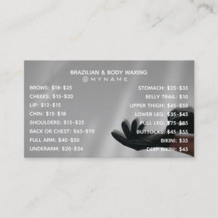 Professional and Chic for Brazilian & Body Waxing Business Card