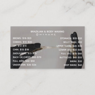 Professional and Chic for Brazilian & Body Waxing Business Card