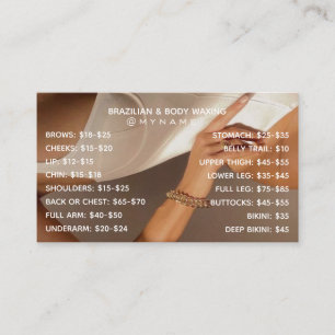 Professional and Chic for Brazilian & Body Waxing  Business Card