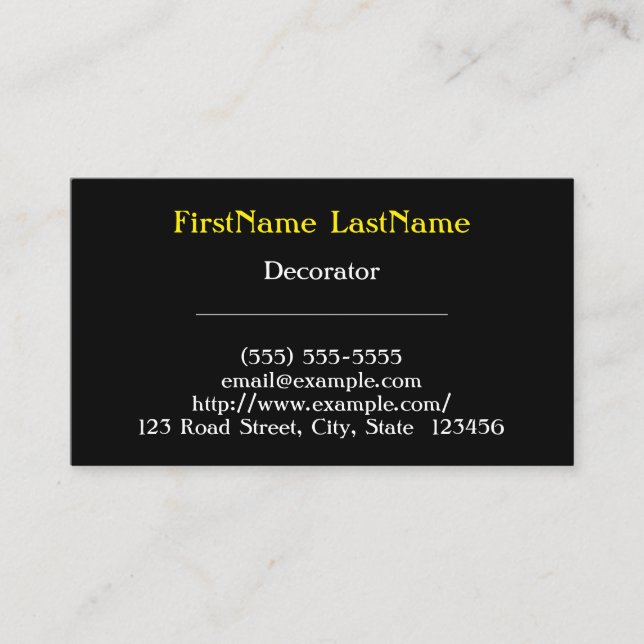Professional and Low-Key Decorator Business Card (Front)