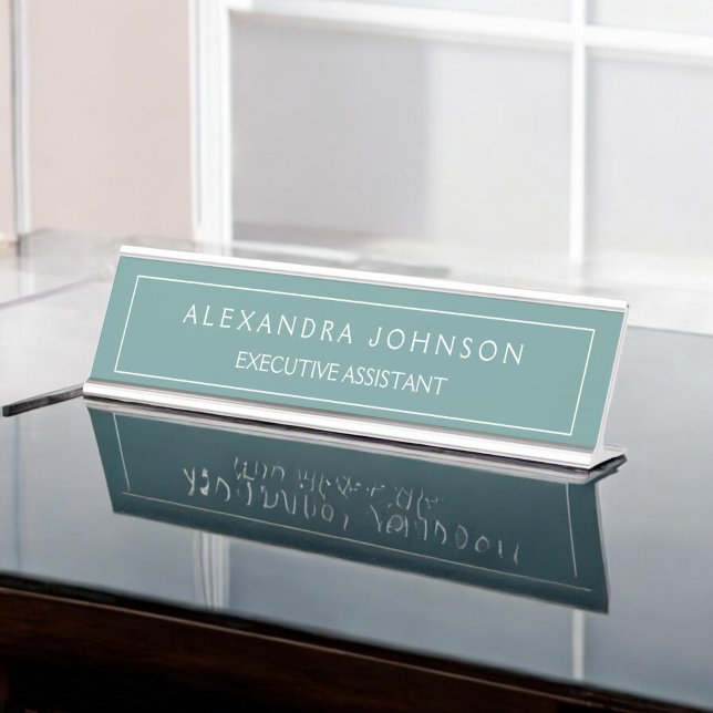 Professional and Modern Green Pastel Desk Name Plate (Creator Uploaded)