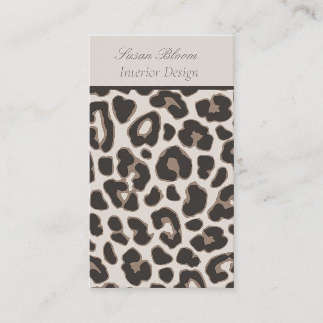 Professional Animal Print Brown and Tan  Business Card (Front)