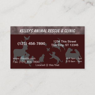 Professional Animal Services Hospital U-pick Business Card