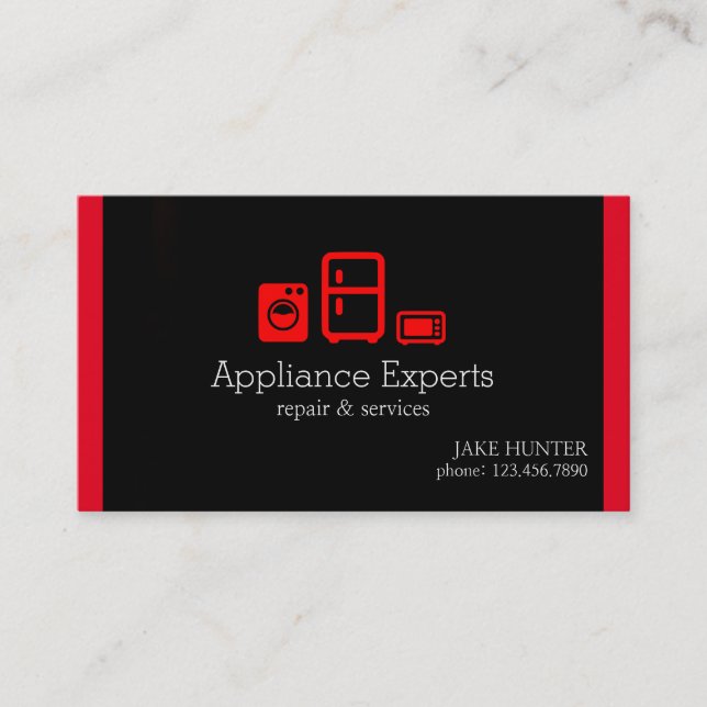 Professional Appliances Service & Repair Business Card (Front)