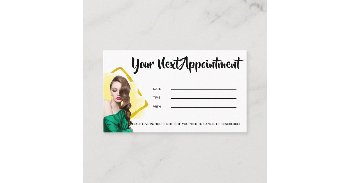 Professional appointment reminder long hair model Zazzle.co.uk