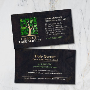 Professional Arborist Tree Surgeon Services Business Card