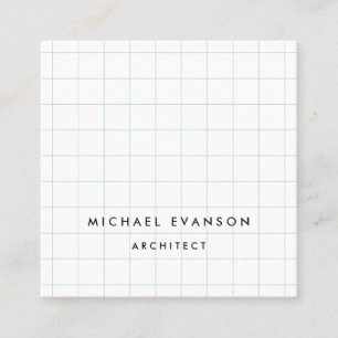 Professional Architect Graph Paper Pattern Square Business Card