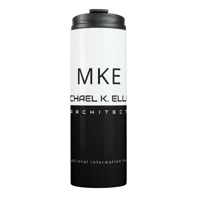 Professional (Architect) Half-Black Half-White  Thermal Tumbler (Front)