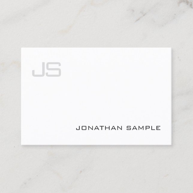 Professional Artistic Monogram Modern Simple Plain Business Card (Front)