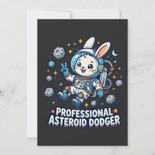 Professional Asteroid Dodger Bunny Invitation