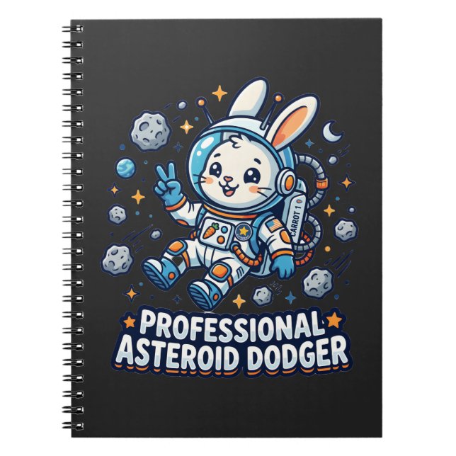 Professional Asteroid Dodger Bunny Notebook (Front)