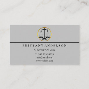 Professional Attorney at Law Black Scale Business  Business Card