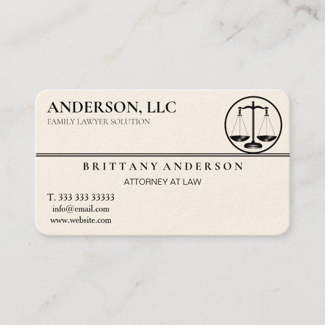 Professional Attorney at Law Black Scale Business Card (Front)