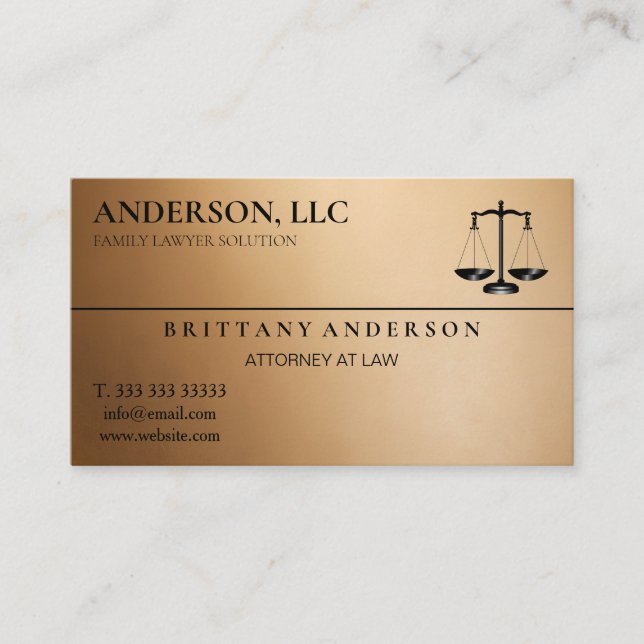 Professional Attorney at Law Black Scale Business Card (Front)