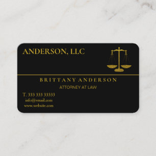 Professional Attorney at Law Black Scale Business Card