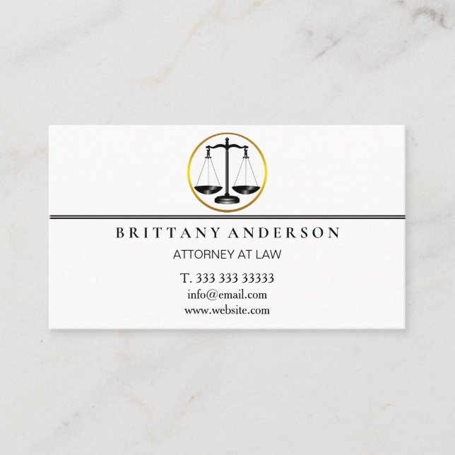Professional Attorney at Law Black Scale Business Card (Front)