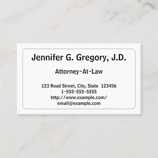 Professional Attorney-At-Law Business Card (Front)