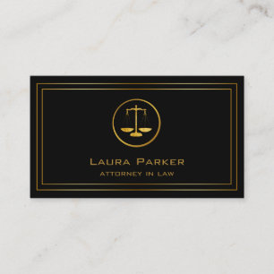 Professional Attorney At Law Classic Gold Scale Business Card