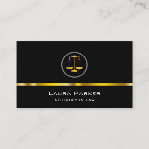 Professional Attorney At Law Classic Gold Scale Business Card