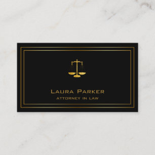 Professional Attorney At Law Classic Gold Scale Business Card
