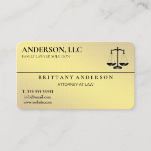 Professional Attorney at Law Gold Black Scale Business Card