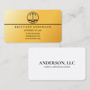 Professional Attorney at Law Gold Black Scale Business Card