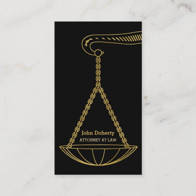 Professional Attorney at Law | Golden Business Card (Front)