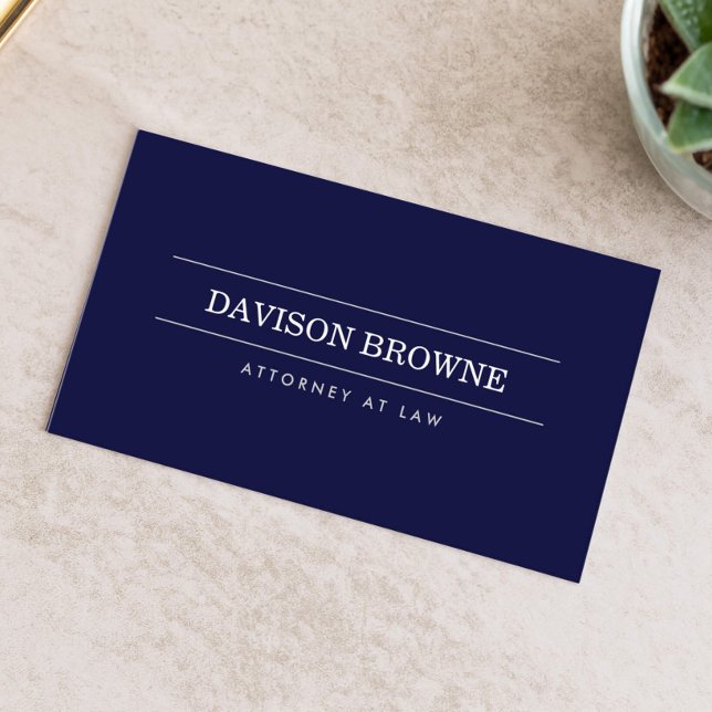 Professional Attorney Dark Blue Business Card (Creator Uploaded)