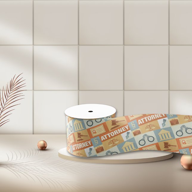 Professional Attorney Iconic Designed Grosgrain Ribbon (Creator Uploaded)