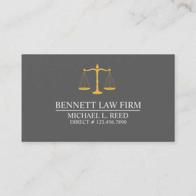 Professional ATTORNEY, LAW FIRM Business Card (Front)